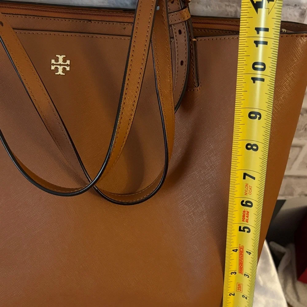 Tory Burch Tan Leather Tote with Laptop Pocket - Picture 12 of 14